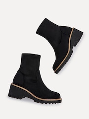 Linzi Black Trish Wedged Heel Ankle Boots - Image 3 of 5
