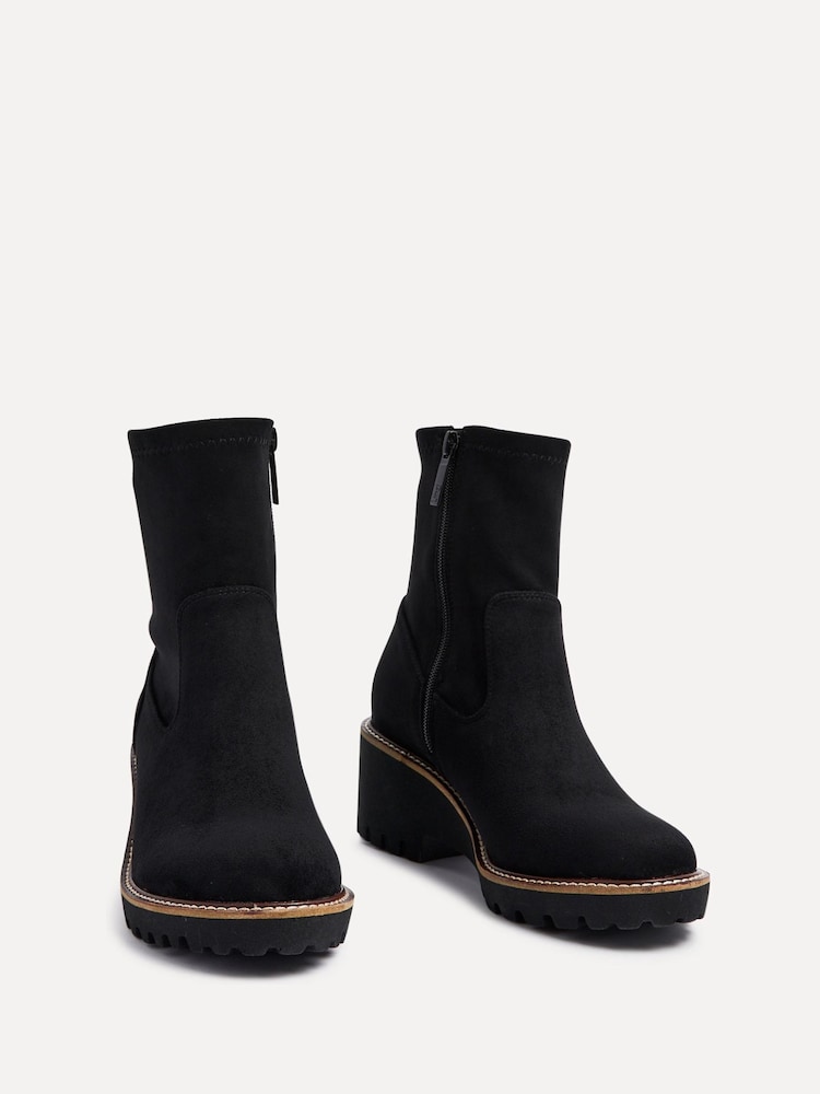 Linzi Black Trish Wedged Heel Ankle Boots - Image 4 of 5