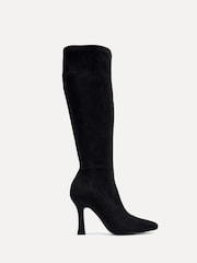 Linzi Black Gabrielle High Leg Stretch Faux Suede Boots - Image 4 of 6