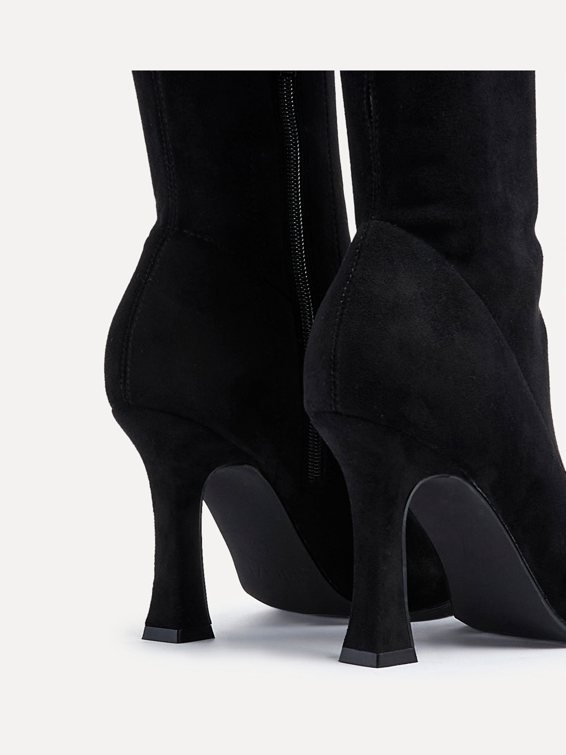 Buy Linzi Black Gabrielle High Leg Stretch Faux Suede Boots from Next Luxembourg