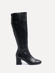 Linzi Black Frosty Block Heeled High Leg Boots - Image 2 of 5