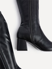 Linzi Black Frosty Block Heeled High Leg Boots - Image 4 of 5