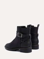 Linzi Black Buckle Detail Ankle Watson Boots - Image 3 of 5