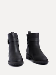 Linzi Black Buckle Detail Ankle Watson Boots - Image 4 of 5