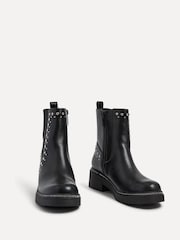 Linzi Black Optic Diamante Embellished Chelsea Boots - Image 3 of 5