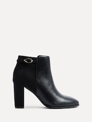 Linzi Black Christi Heeled Ankle Boots With Buckle Detail - Image 3 of 6