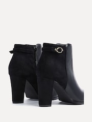 Linzi Black Christi Heeled Ankle Boots With Buckle Detail - Image 5 of 6