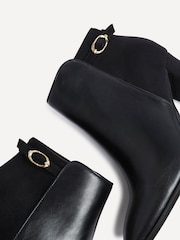 Linzi Black Christi Heeled Ankle Boots With Buckle Detail - Image 6 of 6