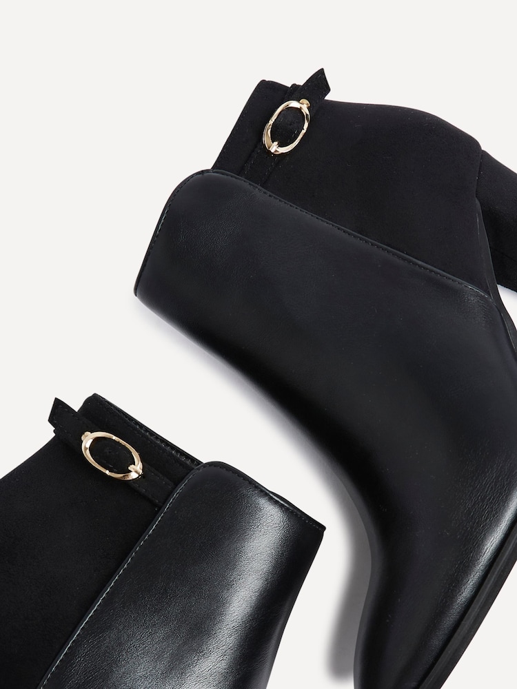 Linzi Black Christi Heeled Ankle Boots With Buckle Detail - Image 6 of 6 Linzi Black Christi Heeled Ankle Boots With Buckle Detail - Image 6 of 6