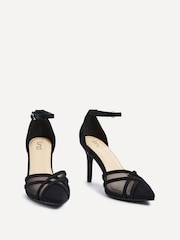 Linzi Black Siobhan Mesh Closed Back Court Heels - Image 4 of 6