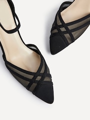 Linzi Black Siobhan Mesh Closed Back Court Heels - Image 6 of 6