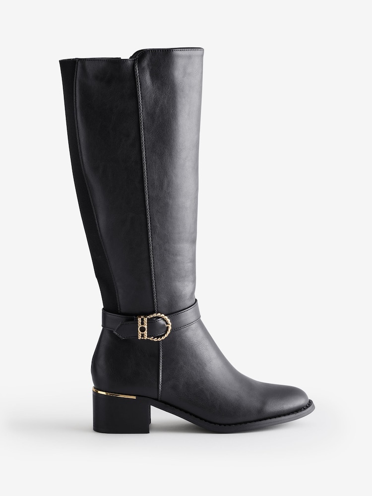 Linzi Black Gaze Croc Patent Chelsea Boots With Soft Stud Detail - Image 1 of 1
