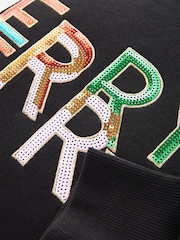 قوس قزح زاهي - Christmas Novelty Sequin Merry Graphic Crewneck Sweatshirt - صورة 5 من 6