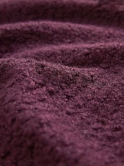 Burgundy Red Cosy Dropped Shoulder Velvet Bow Tie Back Crew Neck Jumper - Image 6 of 6