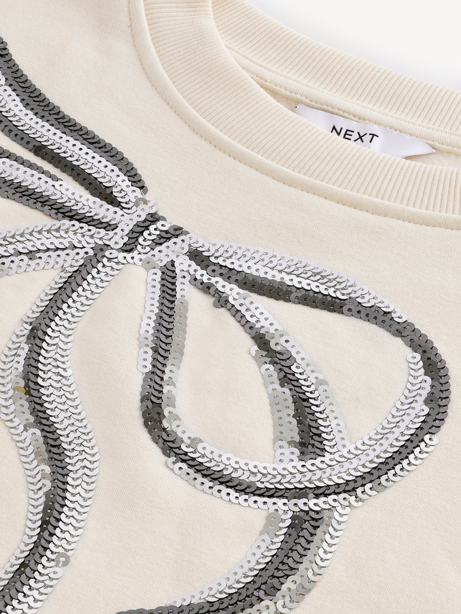 Silver sequin sweatshirt on sale