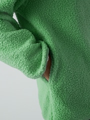 Green Teddy Borg Cosy Longline Quarter Zip Fleece - Image 5 of 9