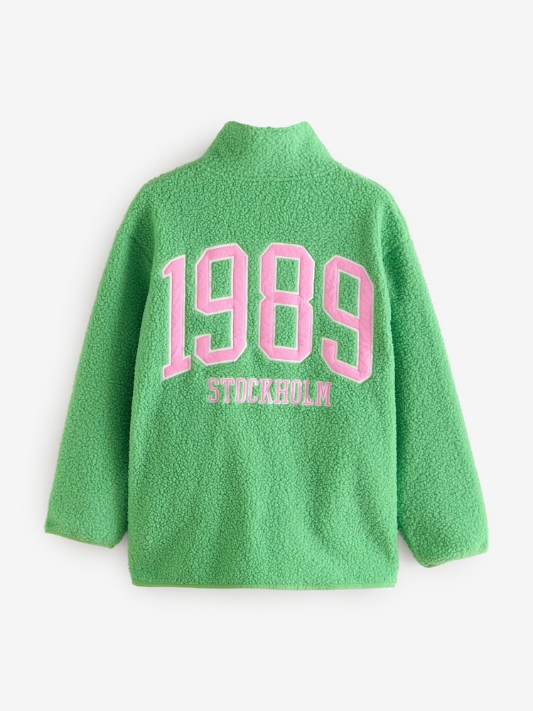 Green Teddy Borg Cosy Longline Quarter Zip Fleece - Image 7 of 9
