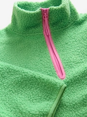 Green Teddy Borg Cosy Longline Quarter Zip Fleece - Image 8 of 9