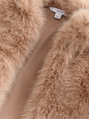 Neutral Faux Fur Coat - Image 7 of 8