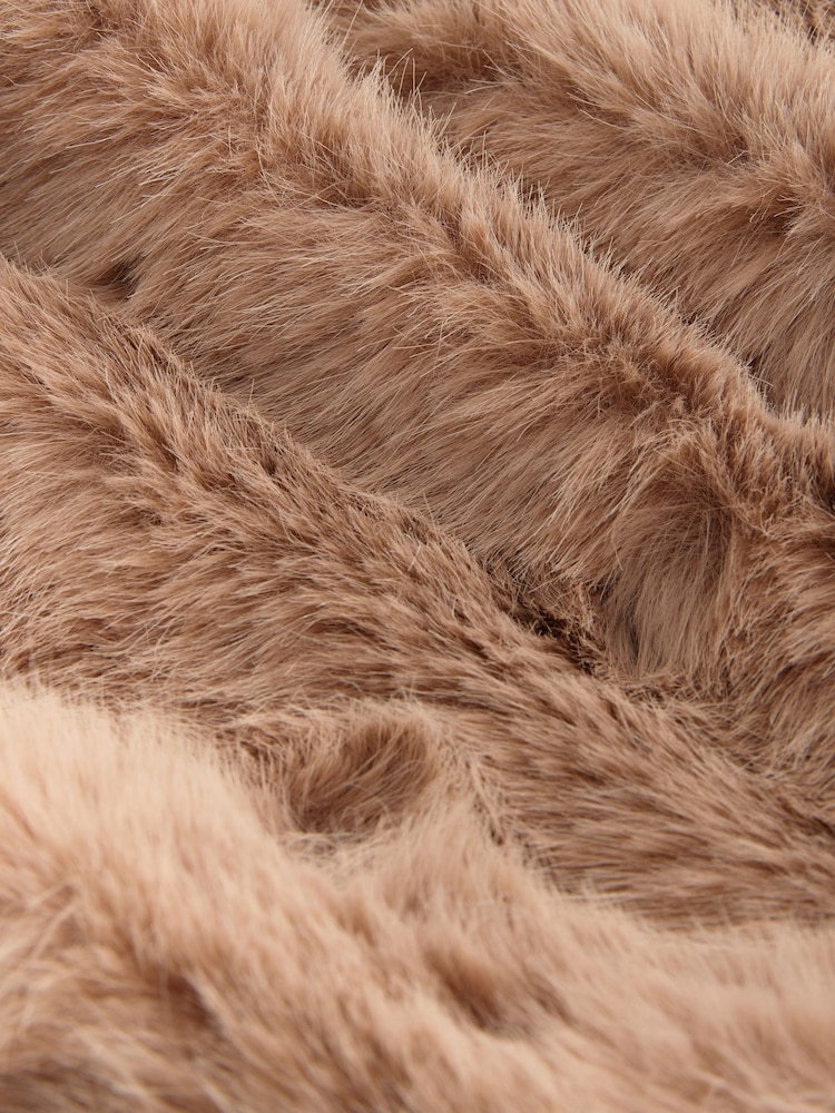 Neutral Faux Fur Coat - Image 8 of 8