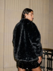 Black Faux Fur Coat - Image 3 of 6