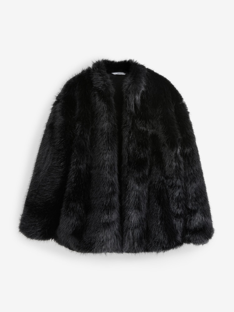 Black Faux Fur Coat - Image 5 of 6