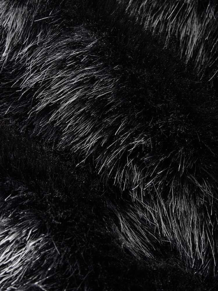 Black Faux Fur Coat - Image 6 of 6