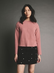 Rosarot - Kuscheliger, weicher Pullover mit Rundhalsausschnitt und gerippten Nähten - Image 1 of 7