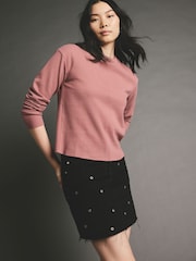 Rosarot - Kuscheliger, weicher Pullover mit Rundhalsausschnitt und gerippten Nähten - Image 2 of 7