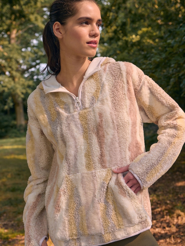 Neutral Outdoor Next Elements Hooded Teddy Borg Quarter Zip Fleece - Image 1 of 5 Neutral Outdoor Next Elements Hooded Teddy Borg Quarter Zip Fleece - Image 1 of 5