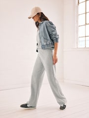 Gri - Pantaloni Cosy Soft Touch Co-ord cu picioare largi - Image 1 of 7