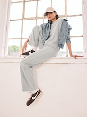 Gri - Pantaloni Cosy Soft Touch Co-ord cu picioare largi - Image 2 of 7