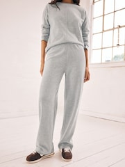 Gri - Pantaloni Cosy Soft Touch Co-ord cu picioare largi - Image 3 of 7