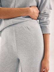 Gri - Pantaloni Cosy Soft Touch Co-ord cu picioare largi - Image 5 of 7
