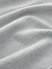 Svetlo siva - Sproščeno prilegajoče se udobno Soft Touch Ribbed Stepped Hem kapucar; jopa/pulover s kapuco - Slika 7 iz 7