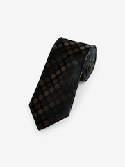 Brown Tonal Polka Dot Silk Design Tie - Image 1 of 4