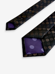 Brown Tonal Polka Dot Silk Design Tie - Image 3 of 4