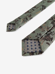 Forest Green Slim Silk Design Tie - Image 3 of 3