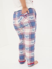 FatFace Shelter Eva Blue Check Pyjama Bottoms - Image 2 of 4