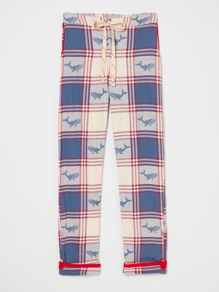 FatFace Shelter Eva Blue Check Pyjama Bottoms - Image 4 of 4