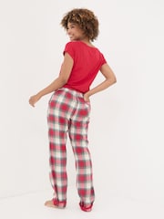 FatFace Eva Red Check Pyjama Bottoms - Image 2 of 8