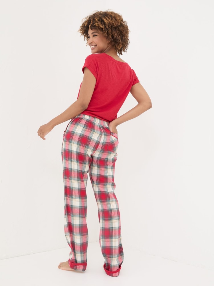 FatFace Eva Red Check Pyjama Bottoms - Image 2 of 8