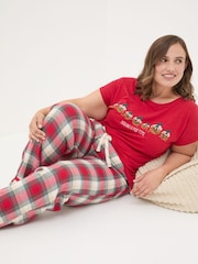 FatFace Eva Red Check Pyjama Bottoms - Image 8 of 8