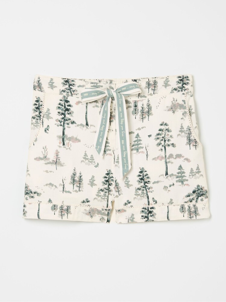 FatFace Ivory Christmas Trees 100% Cotton Pyjama Shorts - Image 5 of 5