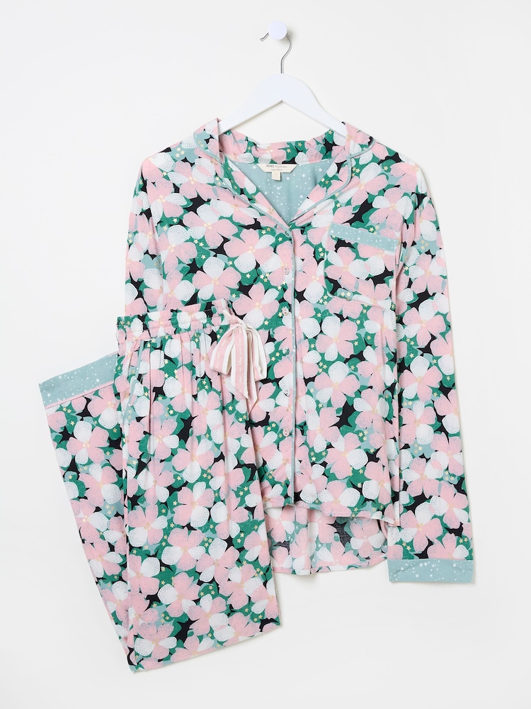FatFace Pink Pyjama Set Pink Floral - Image 11 of 11