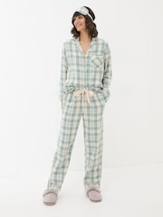 FatFace Green Pyjama Set Green Check - Image 1 of 11