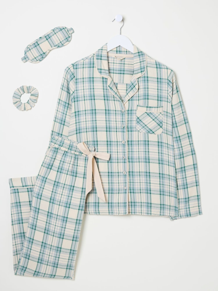 FatFace Green Pyjama Set Green Check - Image 11 of 11