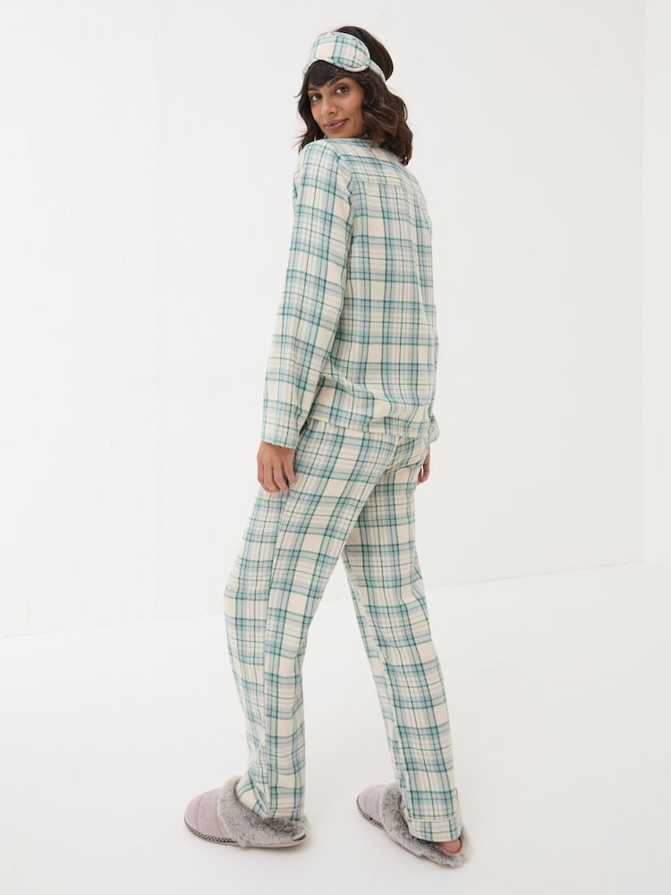 FatFace Green Pyjama Set Green Check - Image 2 of 11