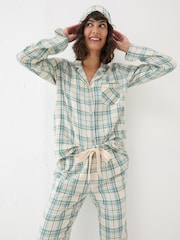 FatFace Green Pyjama Set Green Check - Image 5 of 11