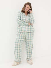 FatFace Green Pyjama Set Green Check - Image 9 of 11